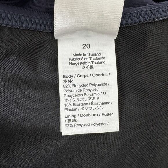 J. Crew Swimsuit Womens 20 Navy One Piece One Shoulder Cut Out Gold Button NEW - Picture 13 of 16